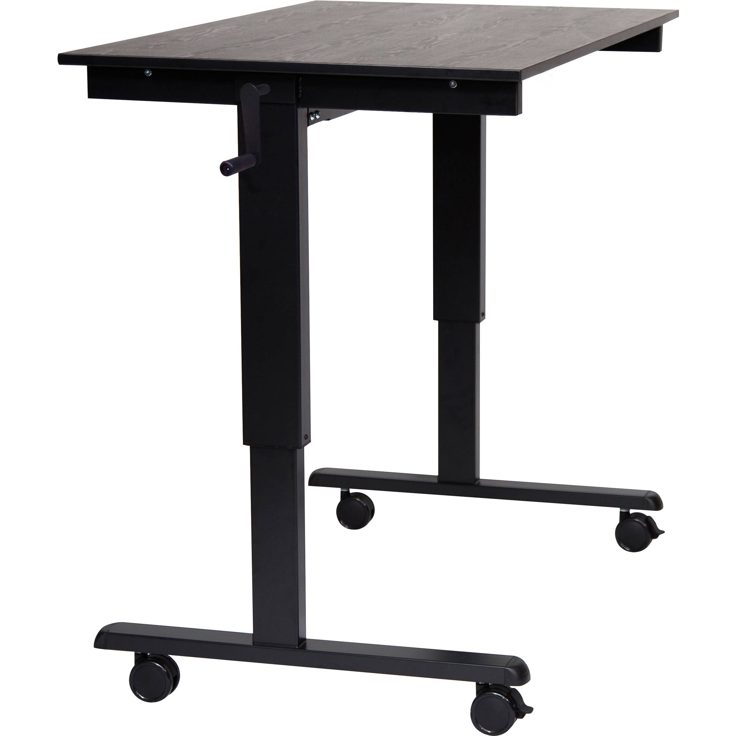 Cherry Adjustable Stand Up Desks Intended For Popular Luxor 48" Crank Adjustable Stand Up Desk Standcf48 Bk/bo B&h (View 11 of 15)