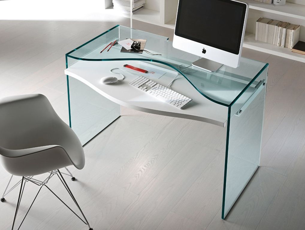 Commercial White Glass Desk In Favorite White Finish Glass Top Desks (View 7 of 15)