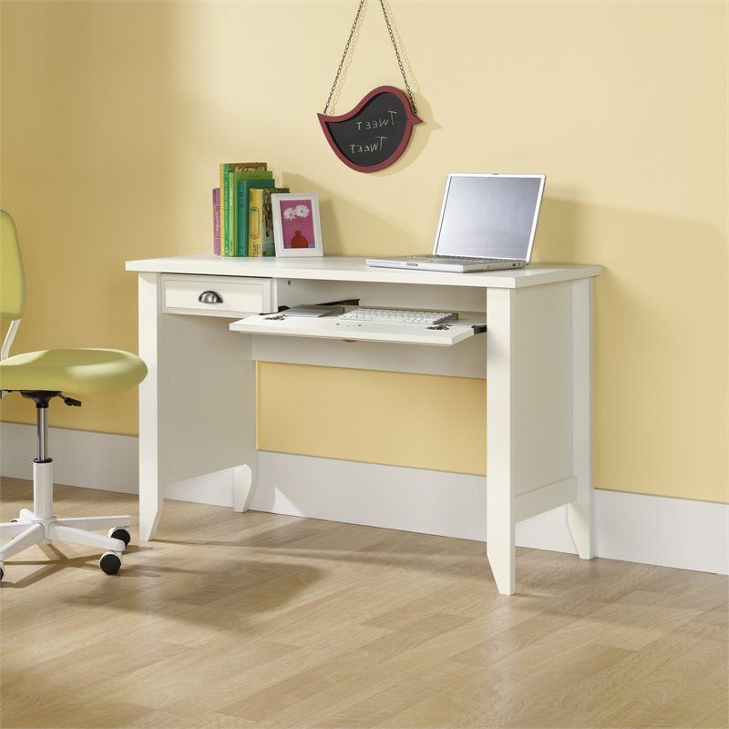 Computer Desk In Soft White – 411204 Within Trendy White 1 Drawer Wood Laptop Desks (View 3 of 15)