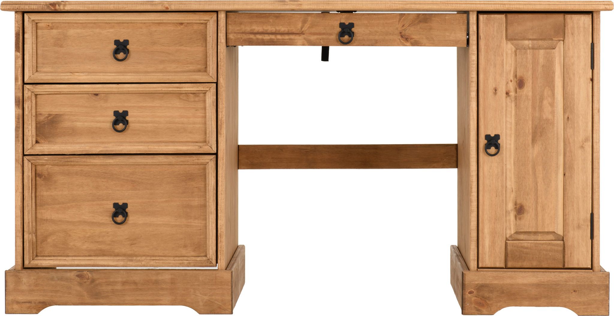 Corona Computer Desk – Distressed Waxed Pine Regarding Latest Distressed Pine Lift Top Desks (View 4 of 15)