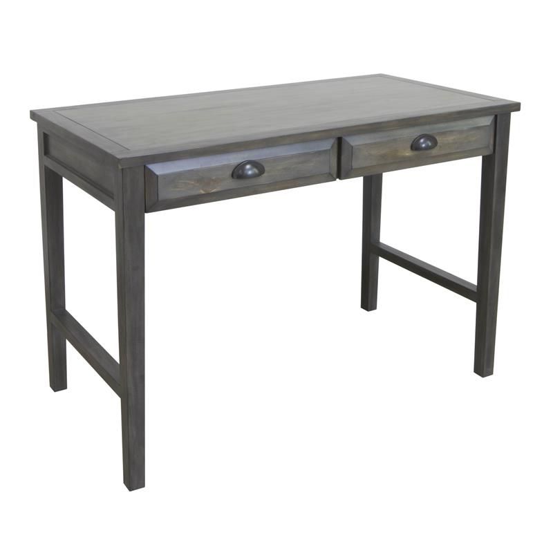 Crestview Collection 2 Drawer Wood Accent Desk In Dark Gray – Cvfvr8158 With Preferred Gray And Gold 2 Drawer Desks (View 13 of 15)