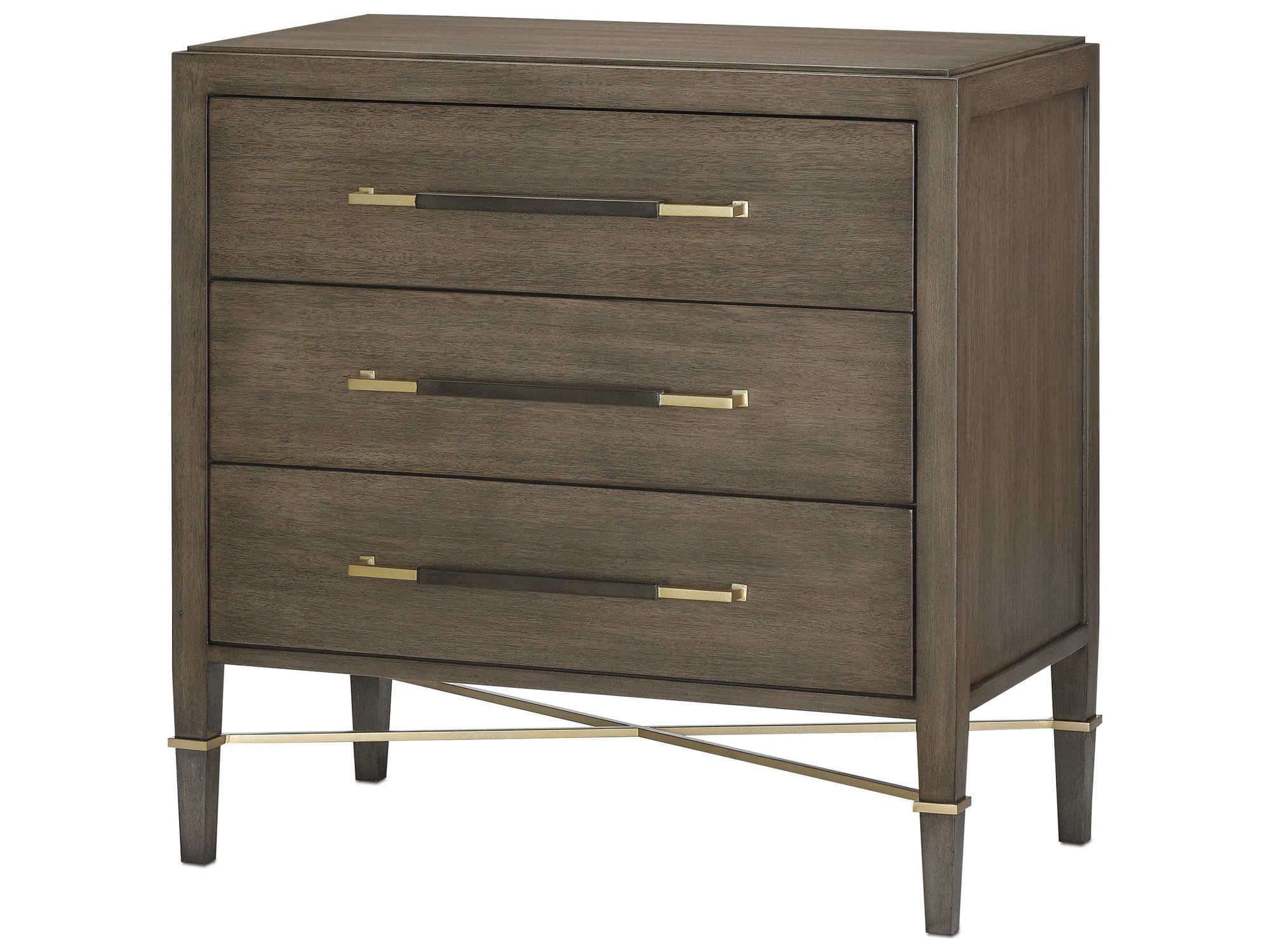 Currey & Company Verona Chanterelle / Coffee Champagne Three Drawer With Most Popular Chanterelle 3 Drawer Desks (View 1 of 9)