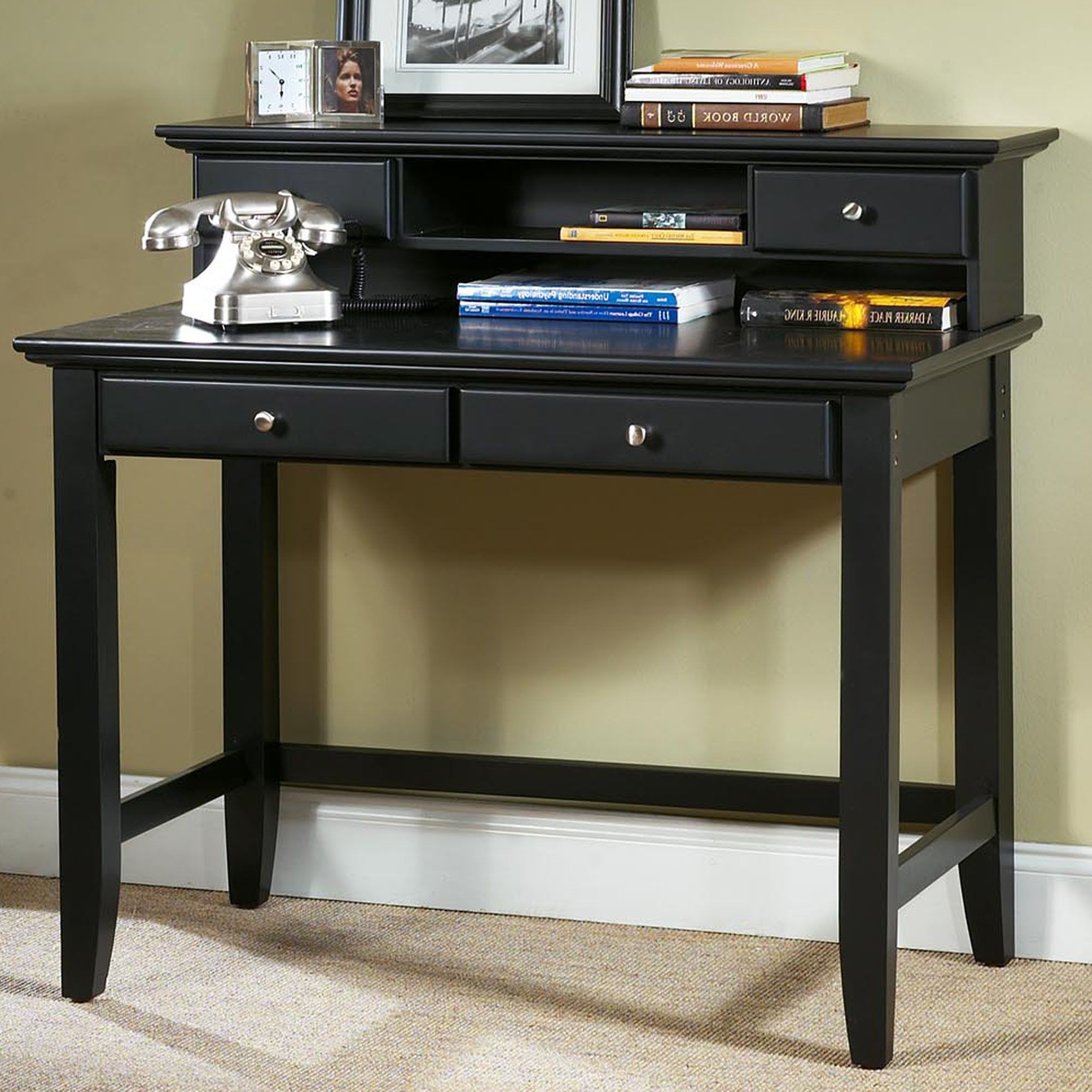 Dark Tobacco Writing Desks Within Famous Small Black Writing Desk – Home Designing (View 1 of 15)