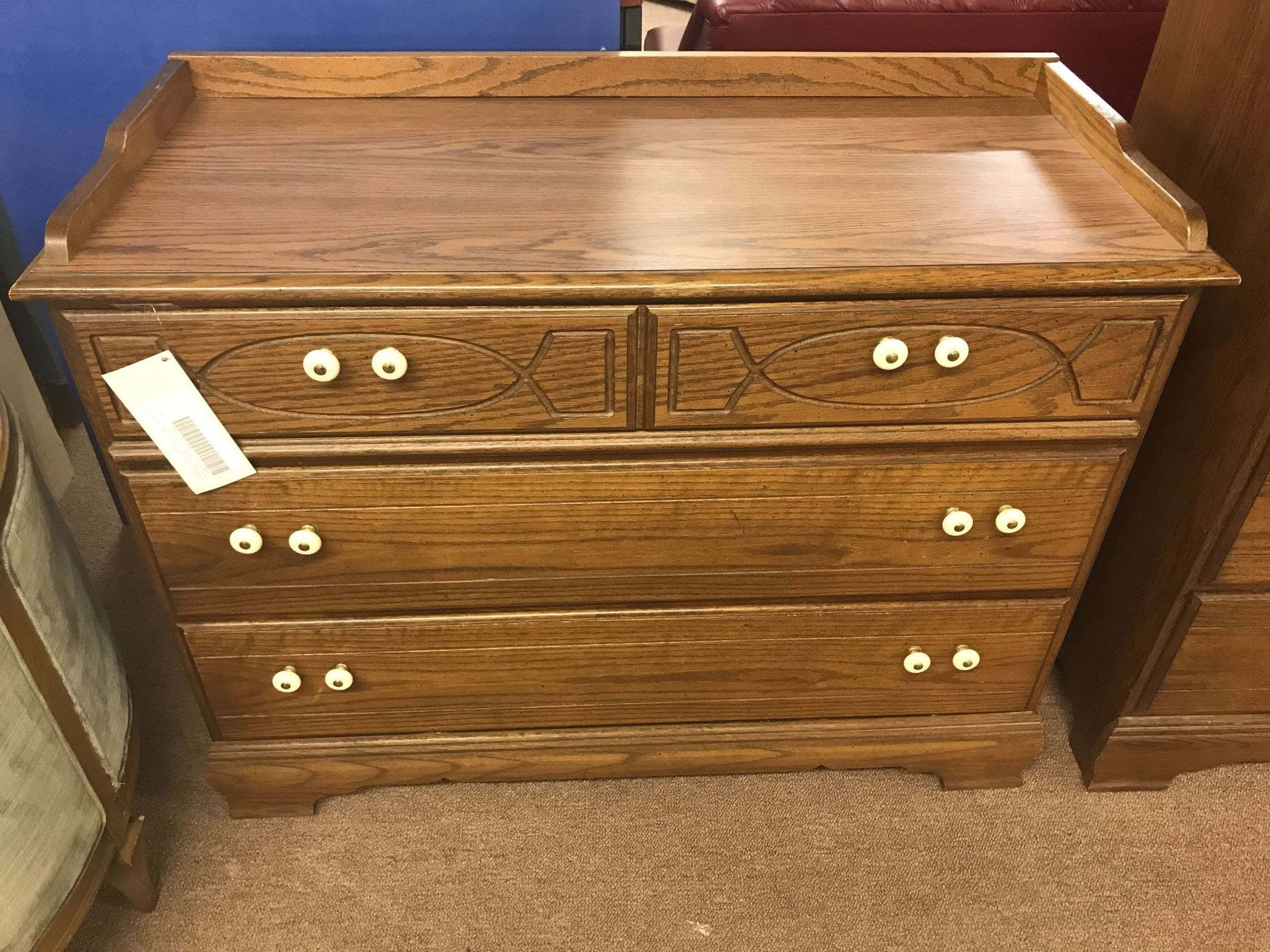 Delmarva Furniture Consignment With Burnished Oak 3 Drawer Desks (View 9 of 15)