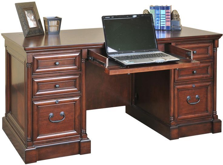 Double Pedestal Office Desks By Kathy Ireland Pertaining To Best And Newest Mount View Efficiency Double Pedestal Deskkathy Ireland Home (View 3 of 15)