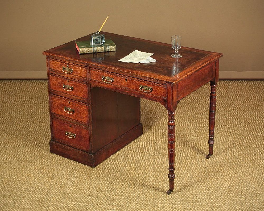 Early 20th.c. Oak Writing Desk C. (View 1 of 15)