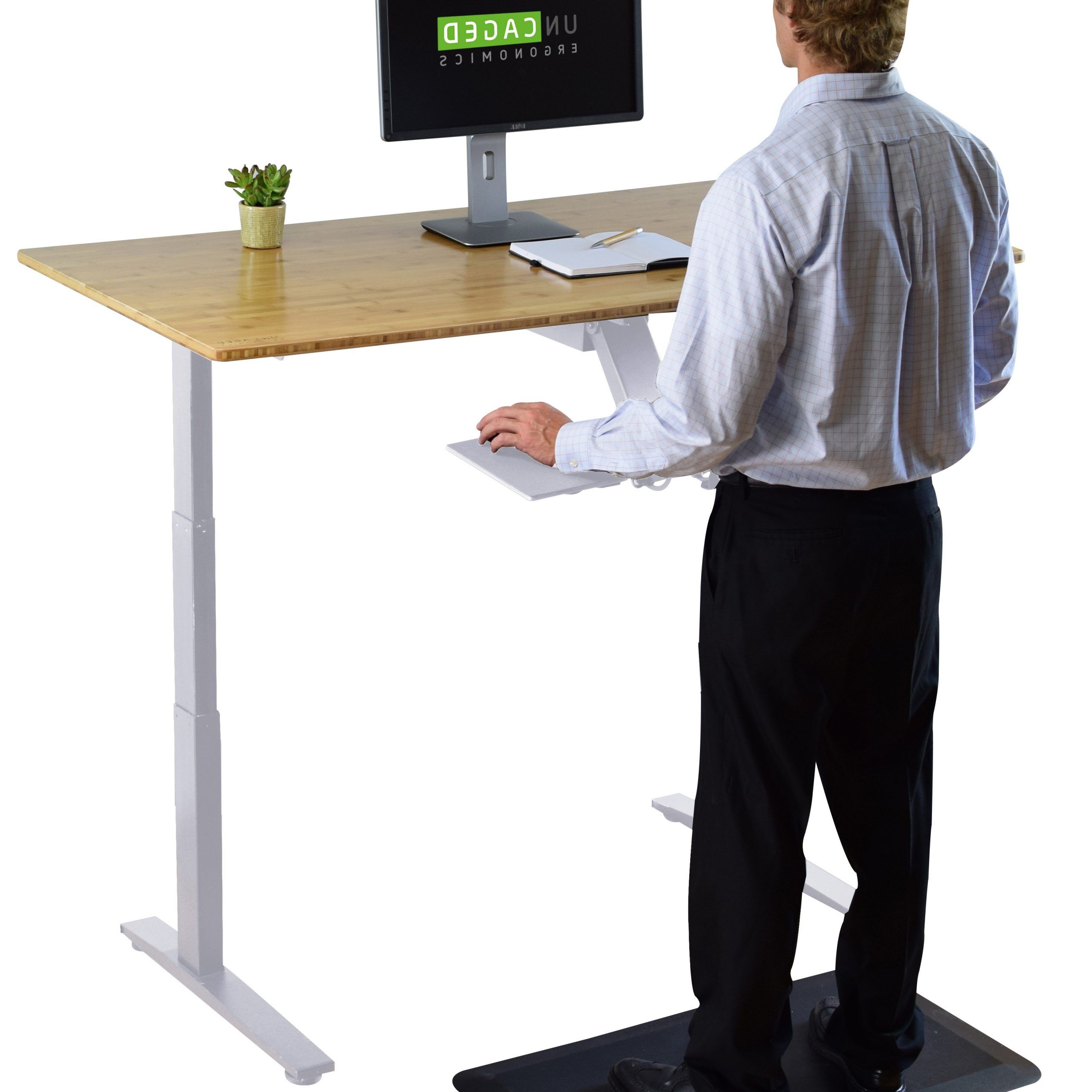 Famous Rise Up Dual Motor 48x30" Bamboo Electric Standing Desk Durable Small Pertaining To Walnut Adjustable Stand Up Desks (View 15 of 15)