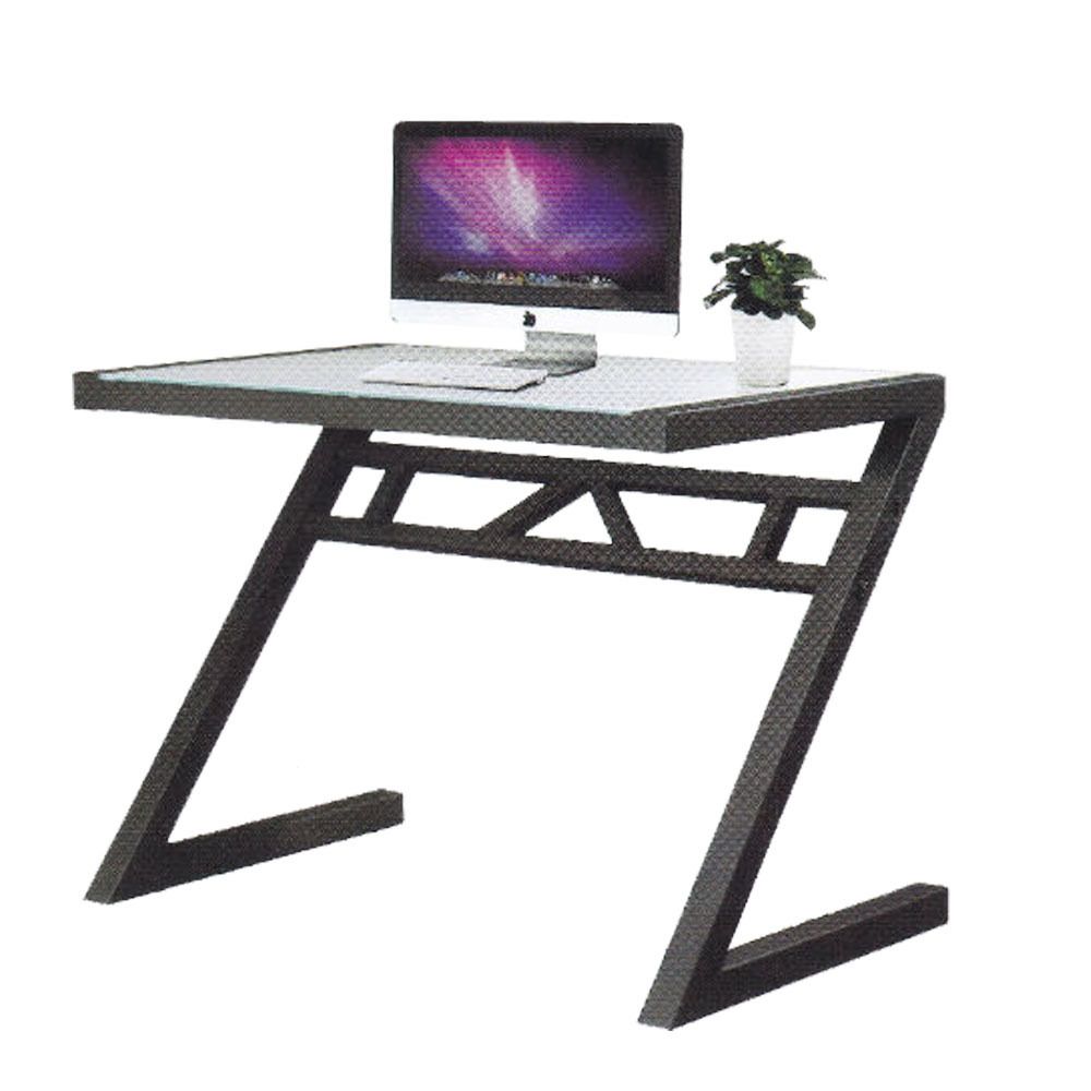 Famous Tekkashop Mxot0482 Bl Contemporary Unique Z Style Glass Top Study Desk Intended For Modern Black Steel Desks (View 5 of 15)
