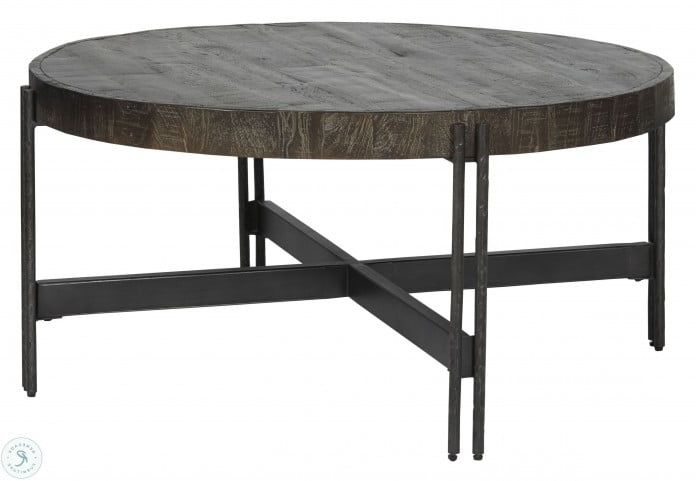 Famous Wide Palermo Tobacco L Shaped Desks Throughout Jillenhurst Dark Brown Coffee Table From Ashley (View 5 of 15)