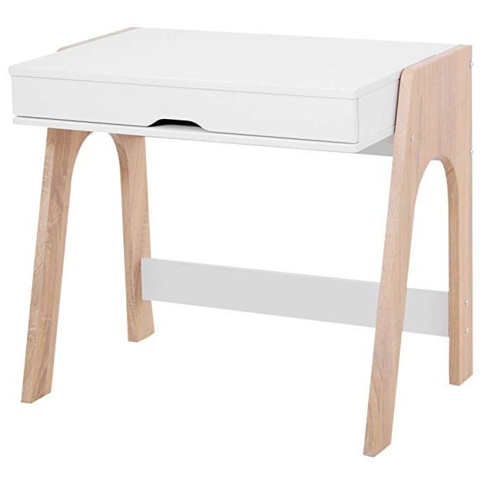 Fashionable Amazon: Homcom 33" Wood Modern Flip Top Writing Desk With Storage Inside White Oak Wood Writing Desks (View 10 of 15)