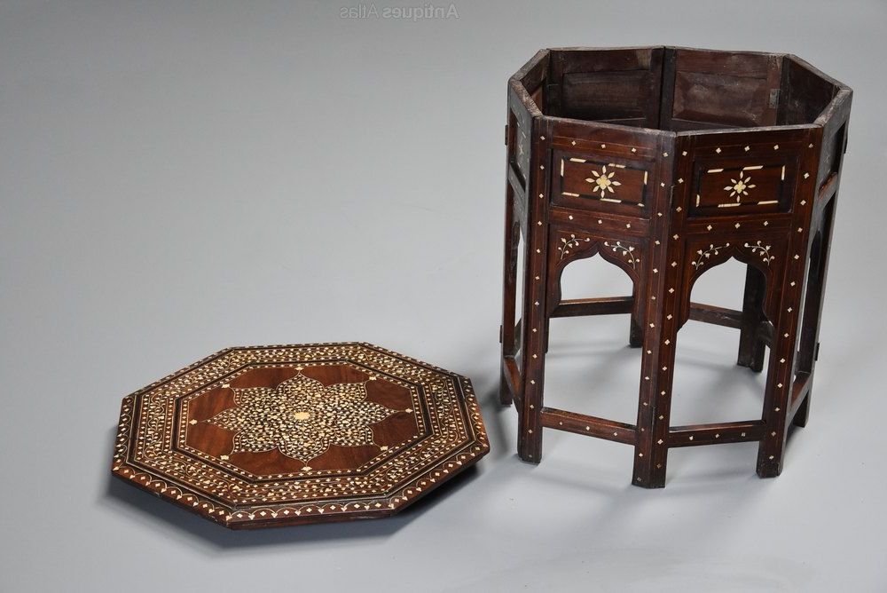 Favorite 19thc Ivory Inlaid Hardwood Anglo Indian Table – Antiques Atlas With Regard To Antique Ivory Wood Desks (View 11 of 15)
