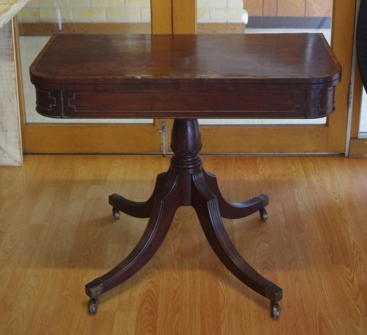 Favorite Antique Foldout Console Tables Regarding Antique Regency Style Card Table With Fold Over Swivel Top, (View 7 of 15)