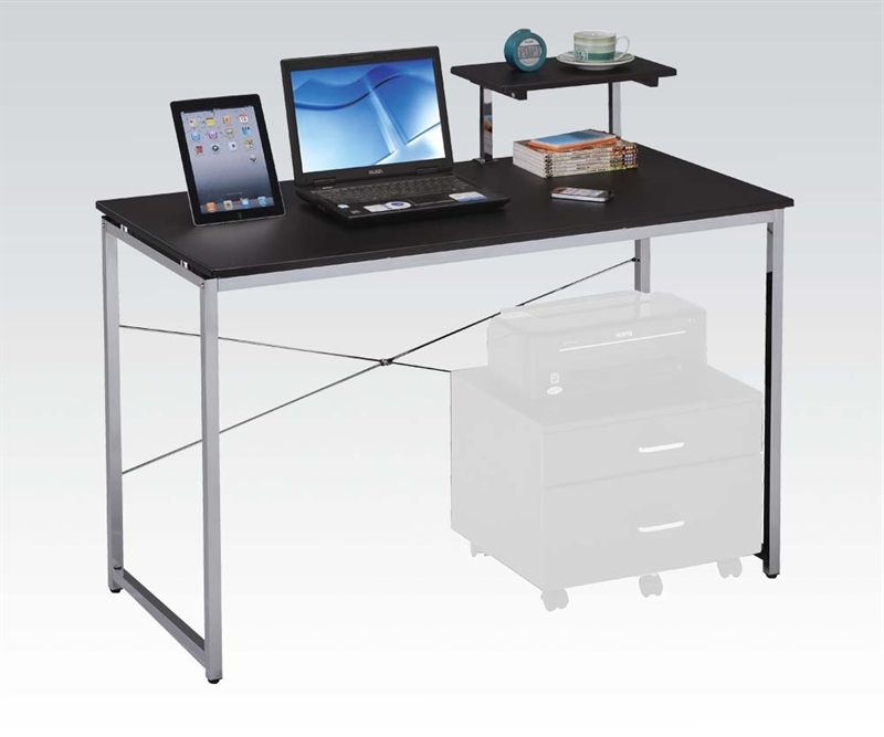 Favorite Ellis Black And Silver Metal Computer Deskacme – 92086 Regarding Black And Silver Modern Office Desks (View 13 of 15)