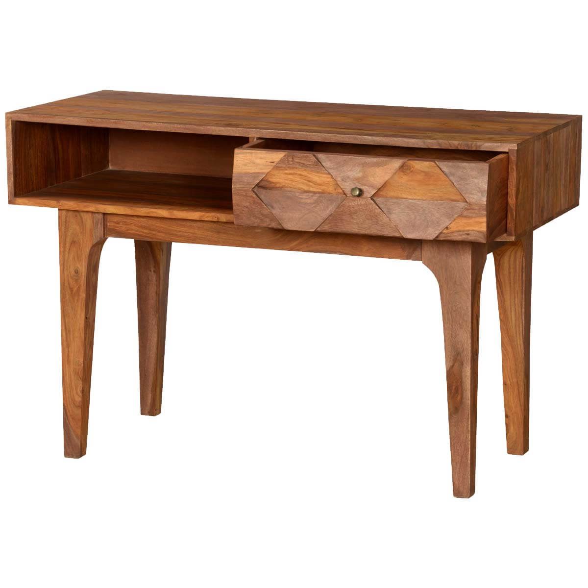 Favorite Hand Rubbed Wood Office Writing Desks Pertaining To Hand Carved Diamonds Solid Wood Hall Writing Desk (View 7 of 15)