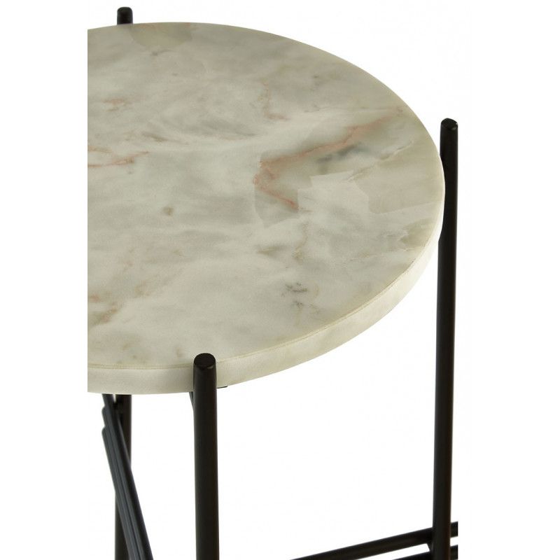Favorite Marble And Black Metal Writing Tables Within Marble Side Table With Black Metal Frame (View 9 of 15)