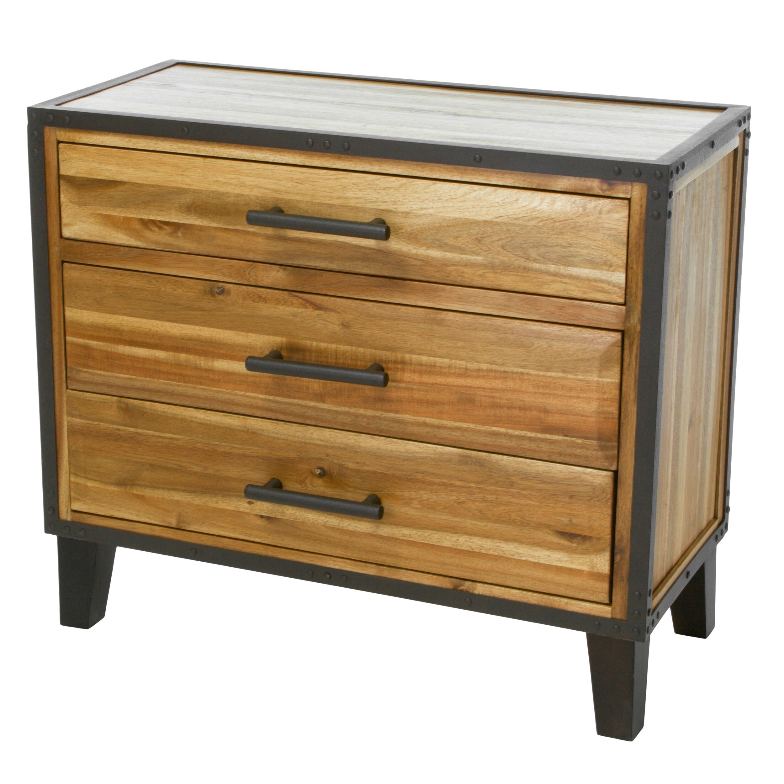 Favorite Natural Brown Wood 3 Drawer Desks Regarding Trent Austin Design Bolvadin Wood 3 Drawer Chest & Reviews (View 3 of 15)