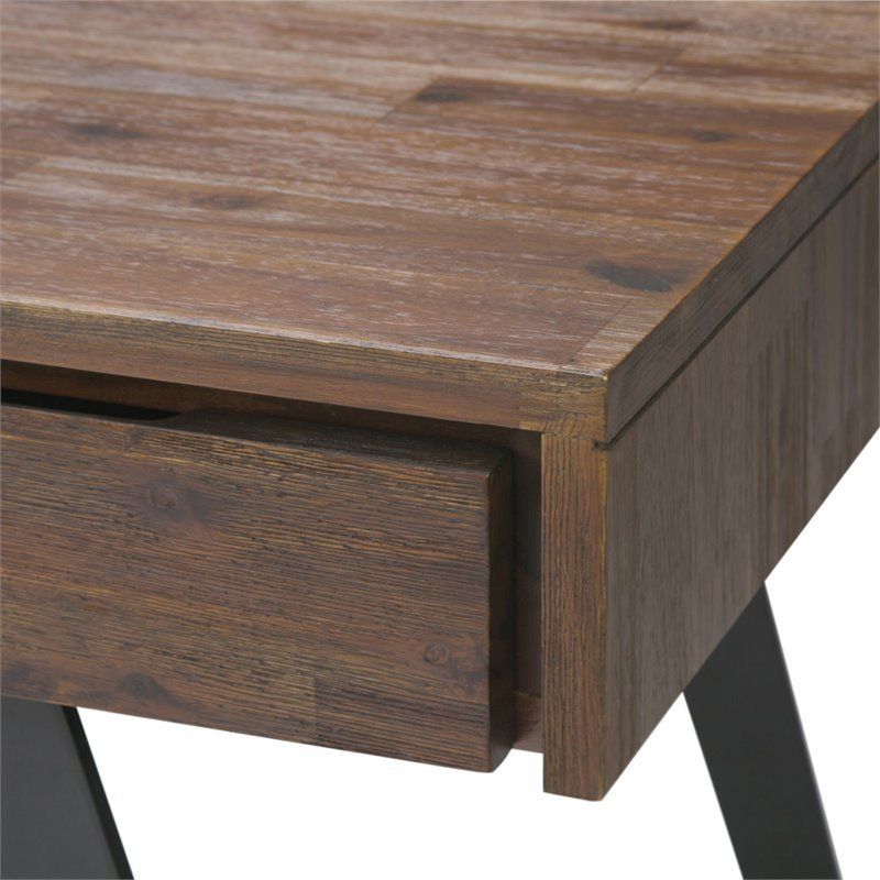 Favorite Rustic Acacia Wooden 2 Drawer Executive Desks Pertaining To Simpli Home Lowry Solid Acacia Wood Desk In Rustic Natural Aged Brown (View 12 of 15)