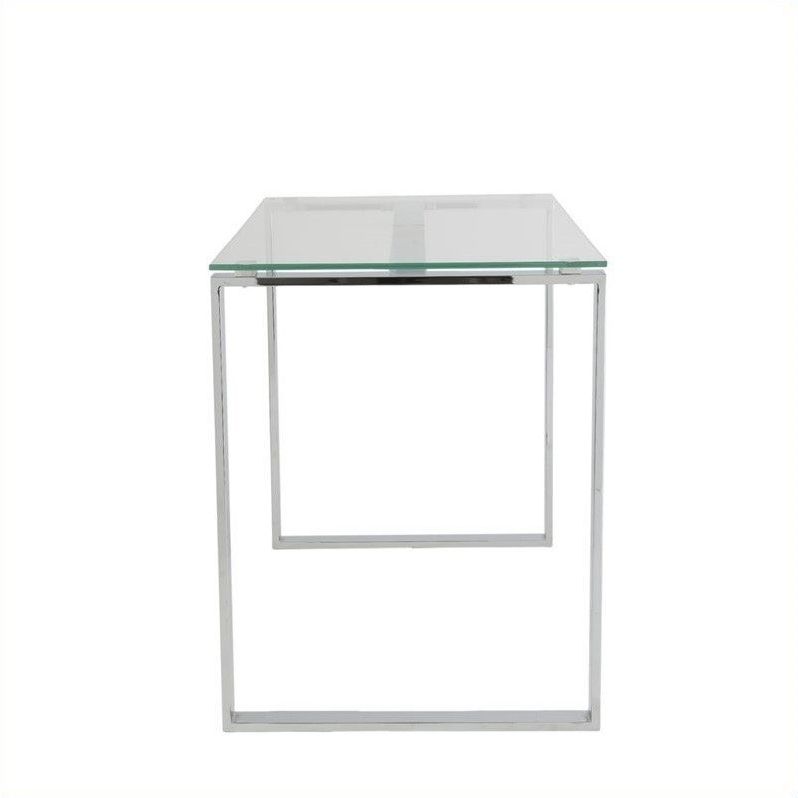 Favorite Stainless Steel And Glass Modern Desks In Eurostyle Diego Desk 48x24 Glass In Clear And Polished Stainless Steel (View 15 of 15)