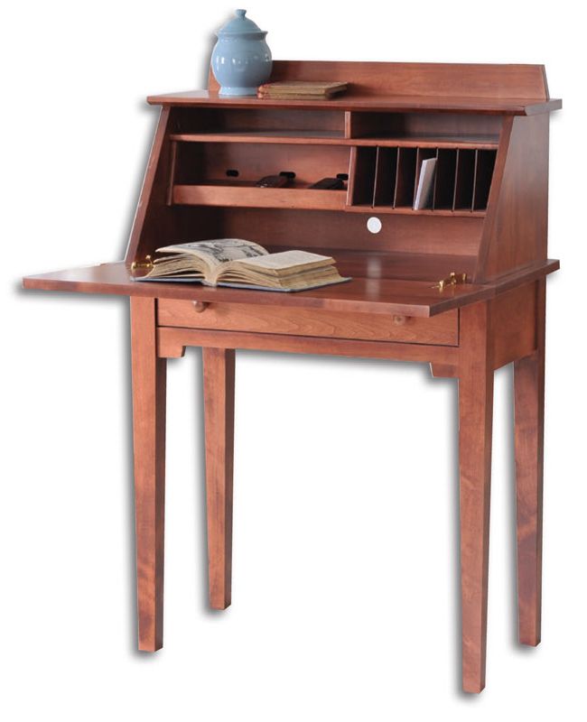 Favorite White Oak Wood Writing Desks Inside Shaker Media Writing Desk – Ohio Hardwood Furniture (View 15 of 15)