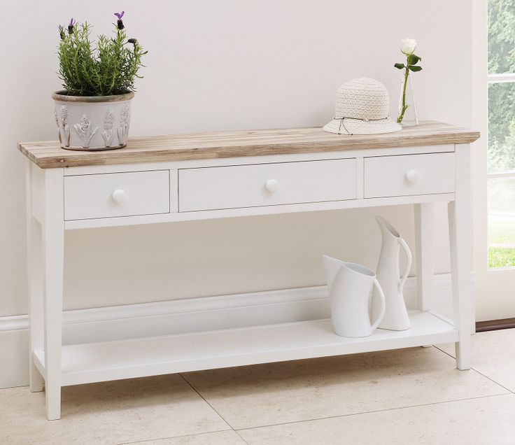 Florence 3 Drawers Console Table – White For Sale Online (View 8 of 15)