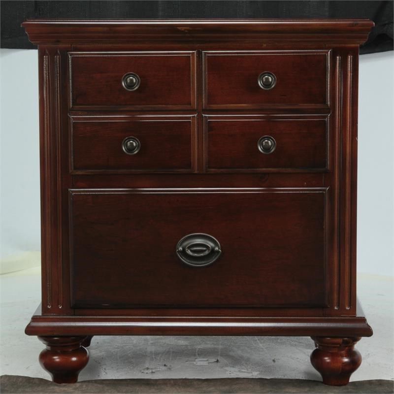 Furniture Of America Mills Transitional Wood 2 Drawer Nightstand In Regarding Well Liked Brushed Antique Gray 2 Drawer Wood Desks (View 8 of 15)
