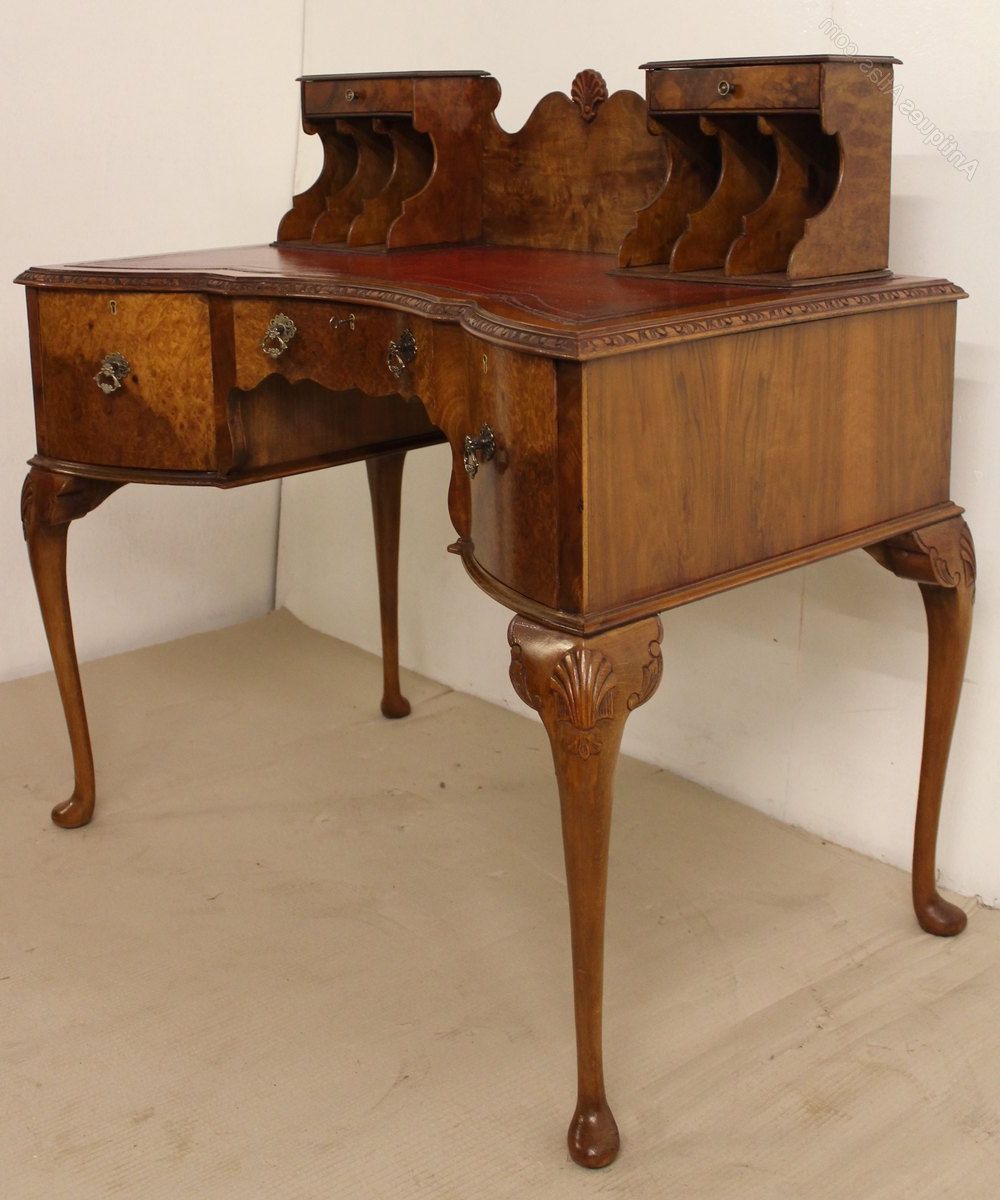Glass And Walnut Modern Writing Desks Pertaining To Widely Used Burr Walnut Writing Desk – Antiques Atlas (View 12 of 15)