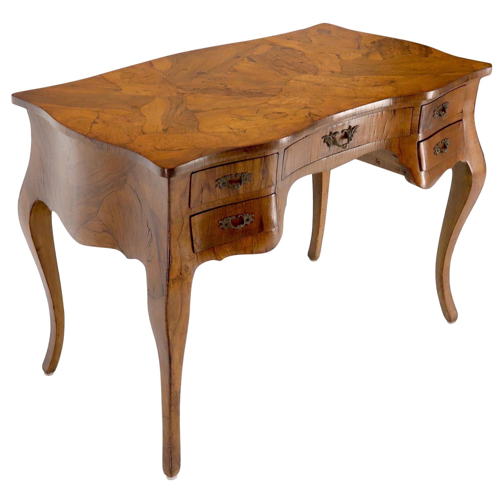 Gold And Olive Writing Desks In Famous Olive Burl Wood Heavy Patches Veneer Italian Bombay Shape Desk Writing (View 12 of 15)