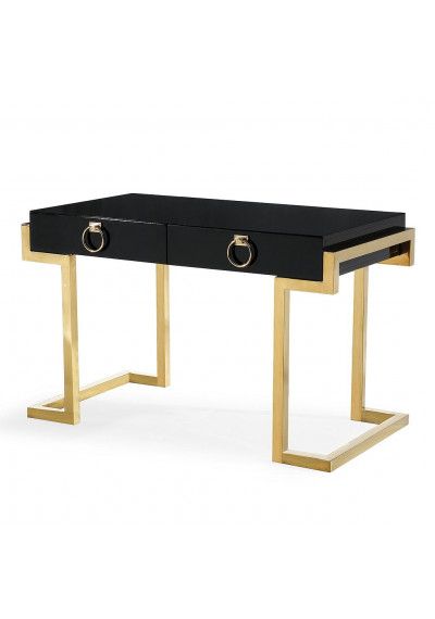 Gray Lacquer And Gold Luxe Desks For Most Recently Released Glam Matt Grey Lacquer Gold Base Desk (View 3 of 15)