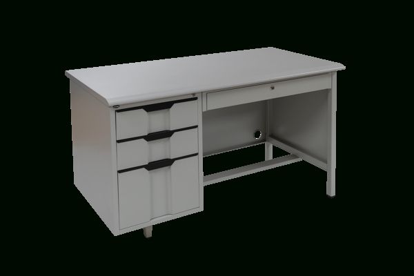 Gray Reversible Desks With Pedestal In Newest Ad 1200gy Image 1200 X 600 Metal Desk W/single Pedestal – Grey (View 1 of 15)