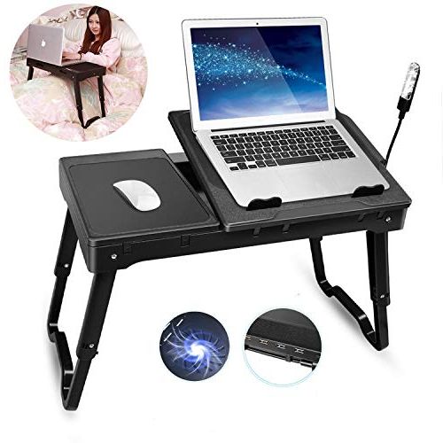 Green Adjustable Laptop Desks Within Fashionable Laptop Bed Table Tray, Teqhome Adjustable Laptop Bed Stand, Portable (View 8 of 15)