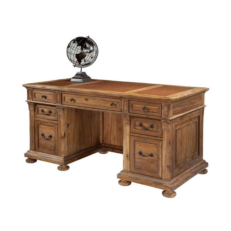 Hekman 7 9310 Office Express Junior Executive Desk Discount Furniture For Preferred Hickory Wood 5 Drawer Pedestal Desks (View 15 of 15)