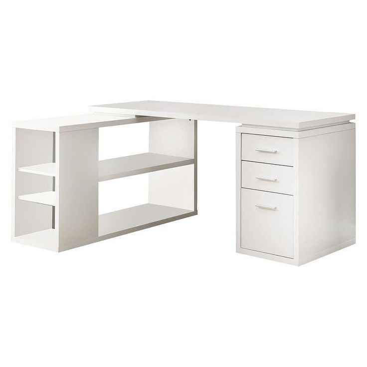 Hollow Core Left Or Right Facing Corner Desk – White – Monarch With Most Current Left Facing Shelf Gray Modern Desks (View 10 of 15)