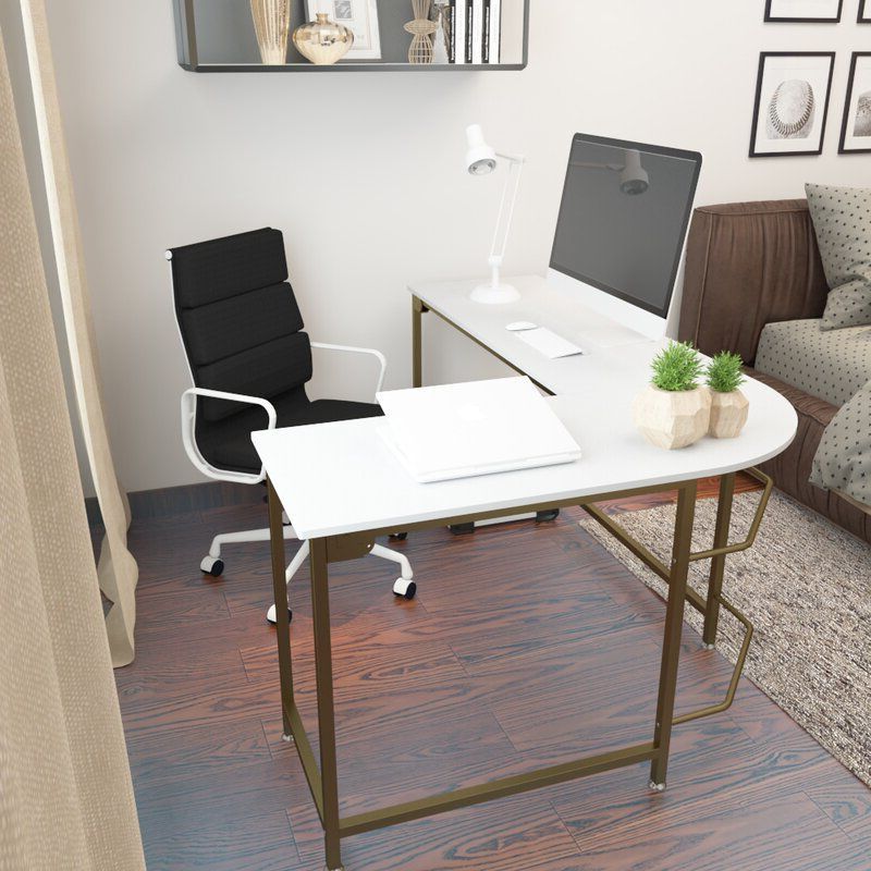 Home Office Decor, Home, Home Office With Regard To Best And Newest Hwhite Wood And Metal Office Desks (View 12 of 15)