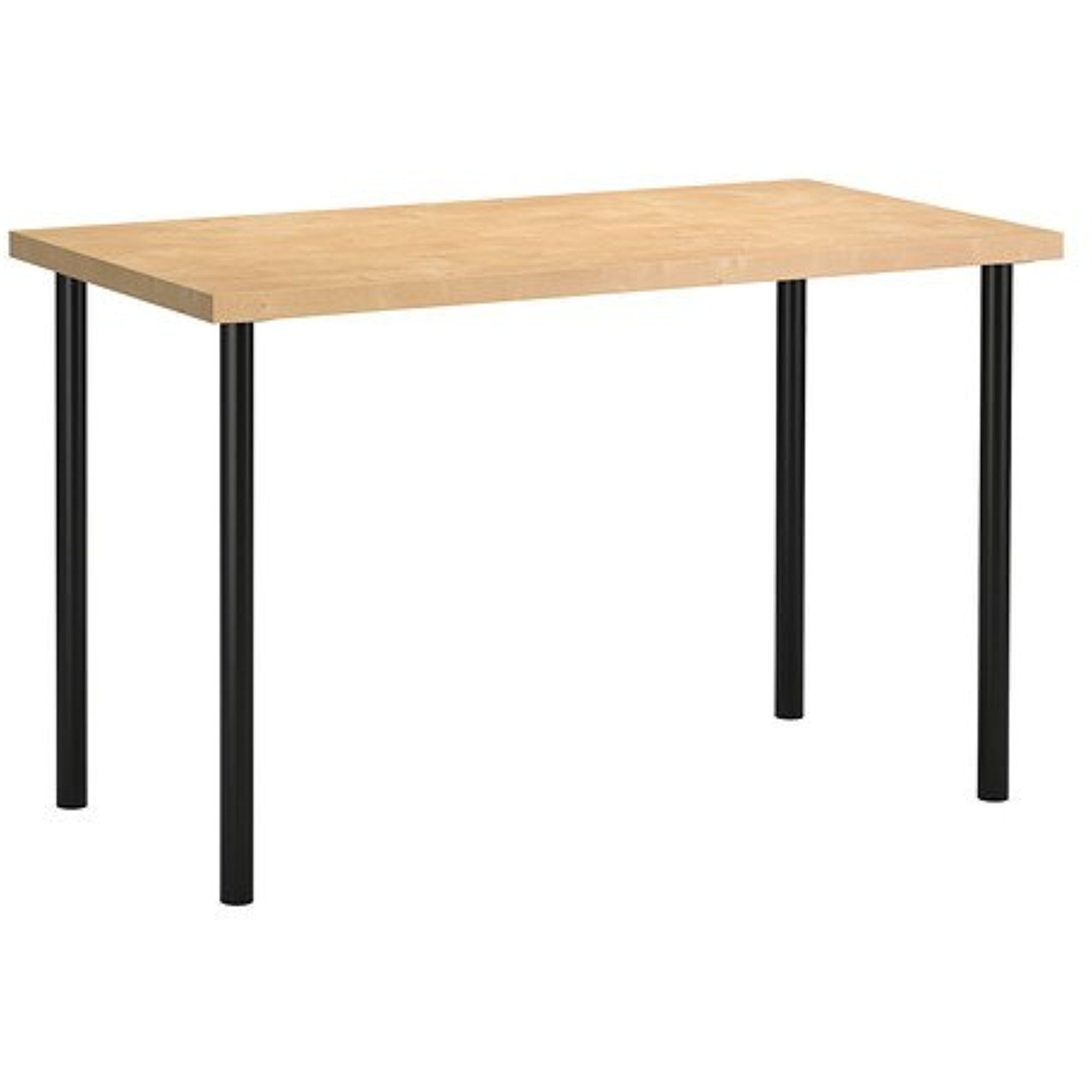 Ikea Adjustable Table, Birch Effect Top, Black Legs 102020. (View 14 of 15)