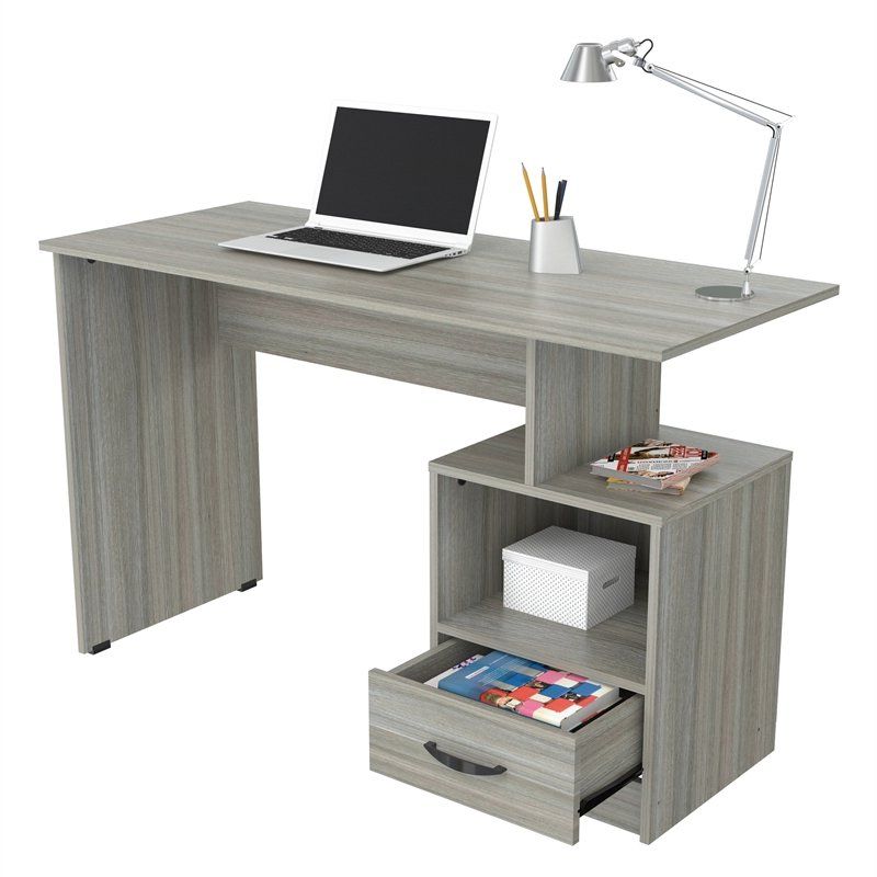 Inval Writing Desk In Gray Smoke Oak – Es 14703 In Widely Used Smoke Gray Computer Writing Desks (View 9 of 15)