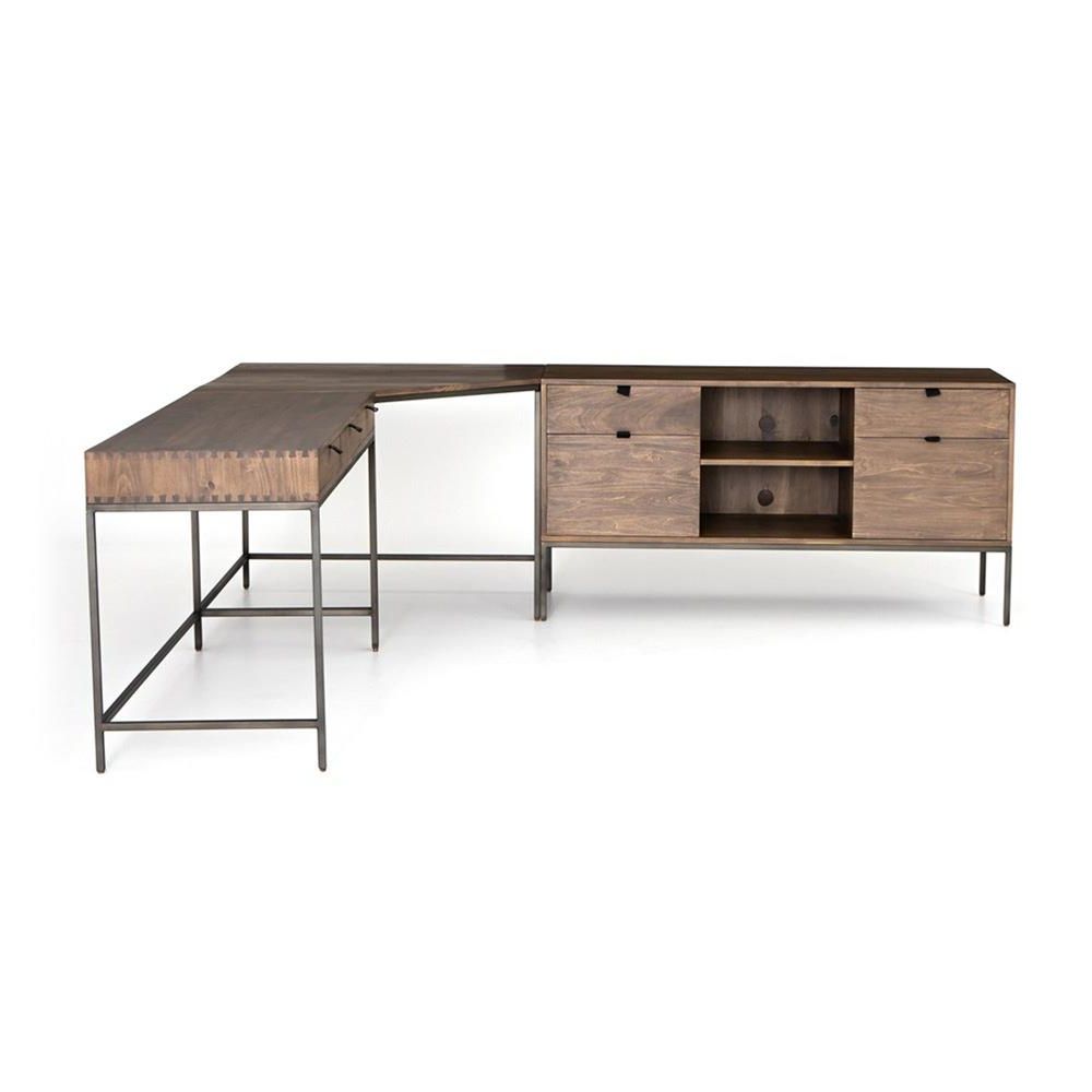 Kathy Kuo Home With Regard To Distressed Brown Wood 2 Tier Desks (View 10 of 15)