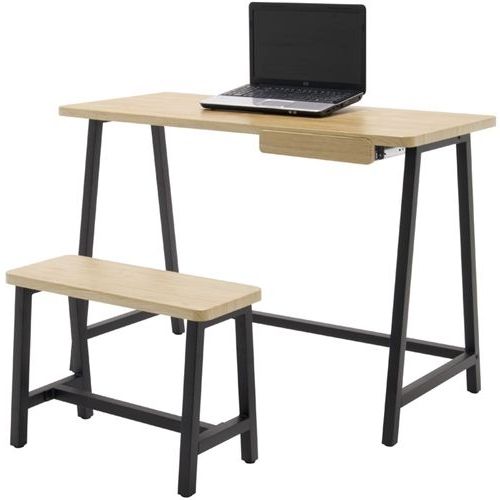 Latest Calico Designs Ashwood Homeroom Desk And Bench Graphite/ashwood 51239 For Graphite And Ashwood Writing Desks (View 13 of 15)