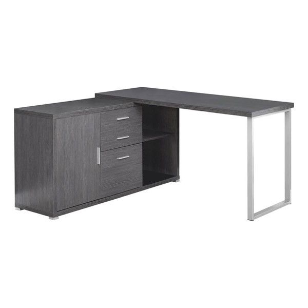 Latest Monarch Specialties Grey Left Or Right Facing Computer Desk (View 9 of 15)