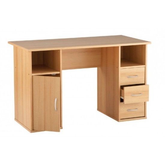 Maryland Computer Desk/ Workstation In Beech, White Or Walnut – Am Aw12010 Throughout Most Recently Released White And Walnut 6 Shelf Computer Desks (View 11 of 15)