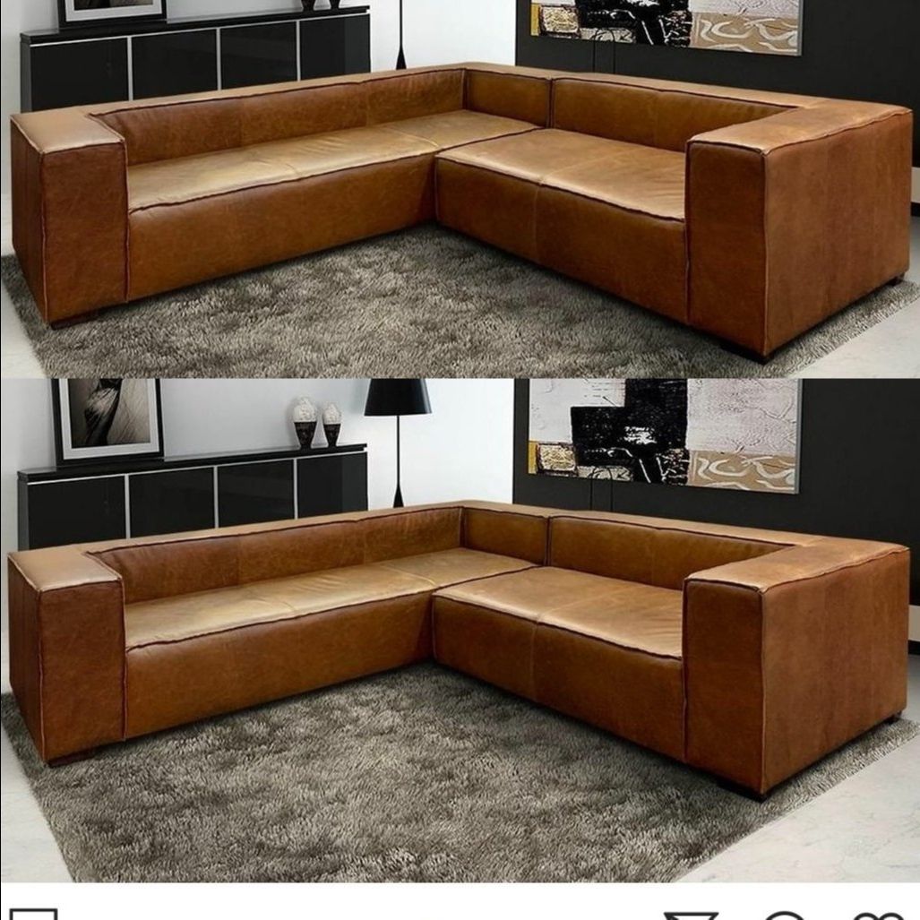 Modern Brown L Shape Leather Corner Sofa, For Home, Living Room, Rs Pertaining To Latest Brown And Yellow Sectional Corner Desks (View 10 of 15)
