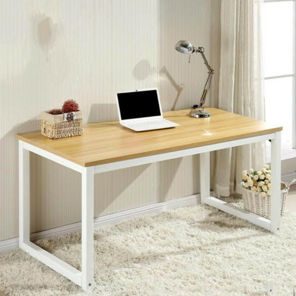 Modern Teal Steel Desks For Trendy Modern Walnut Wooden & Metal Computer Pc Home Office Desk / Study Table (View 2 of 15)