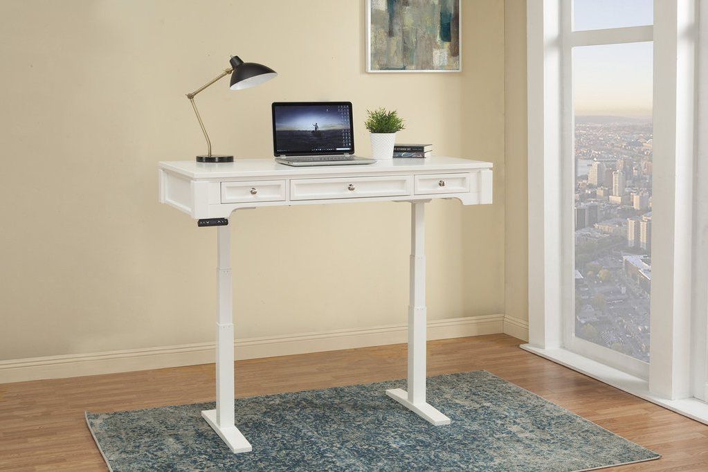 Most Current Adjustable Electric Lift Desks Pertaining To Boca 57" Sit / Stand Power Lift Adjustable Height Writing Desk Cottage (View 8 of 15)