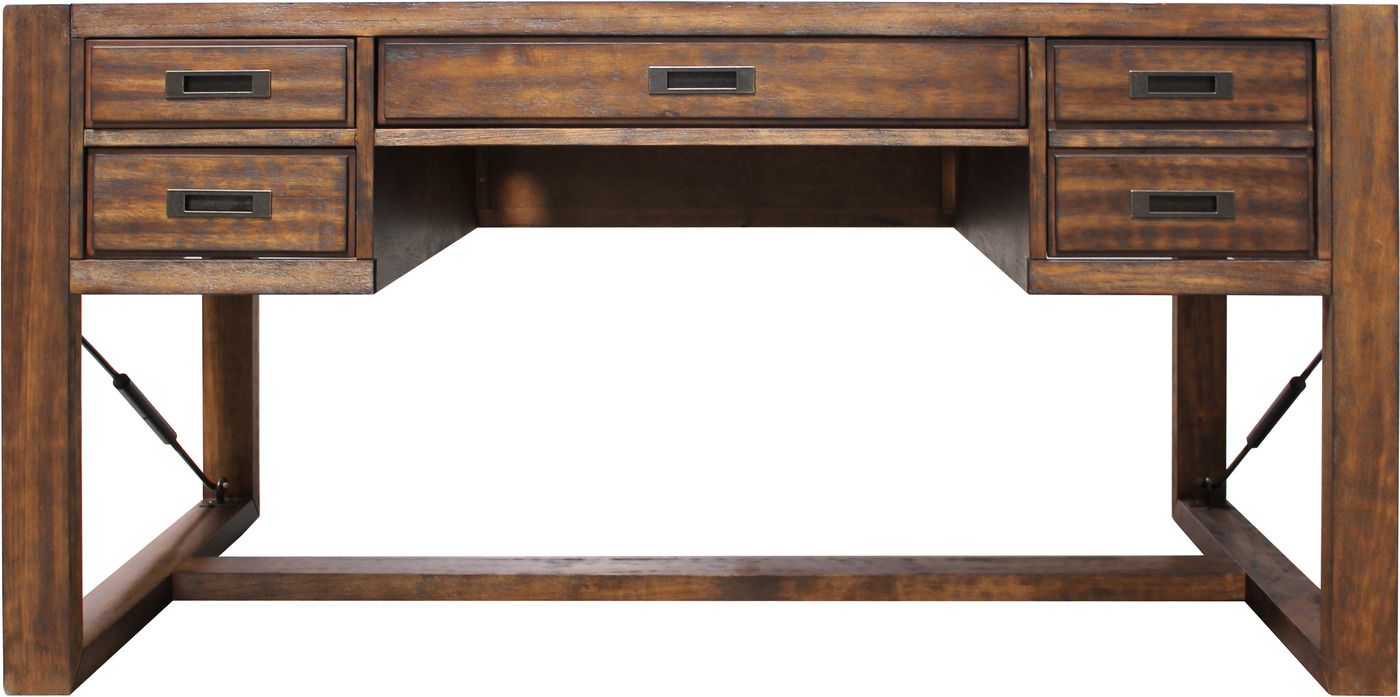 Most Current Allister Country Rustic 60" Writing Desk W/ Turnbuckle In Cognac Acacia Within Acacia Wood Writing Desks (View 11 of 15)