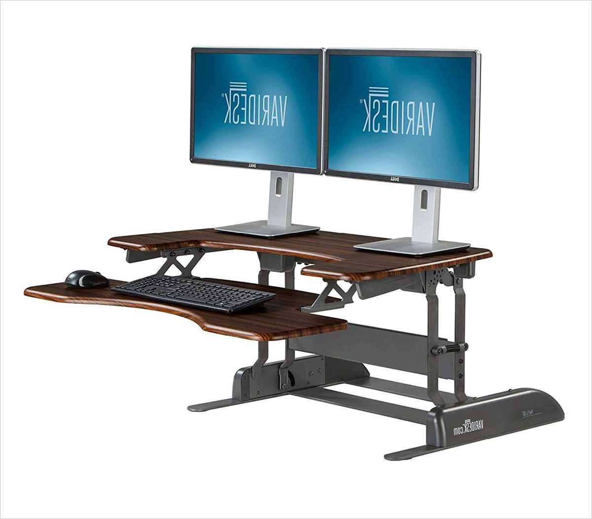 Most Current Espresso Adjustable Stand Up Desks For Top 10 Best Adjustable Standing Desks For Dual Monitors (View 15 of 15)