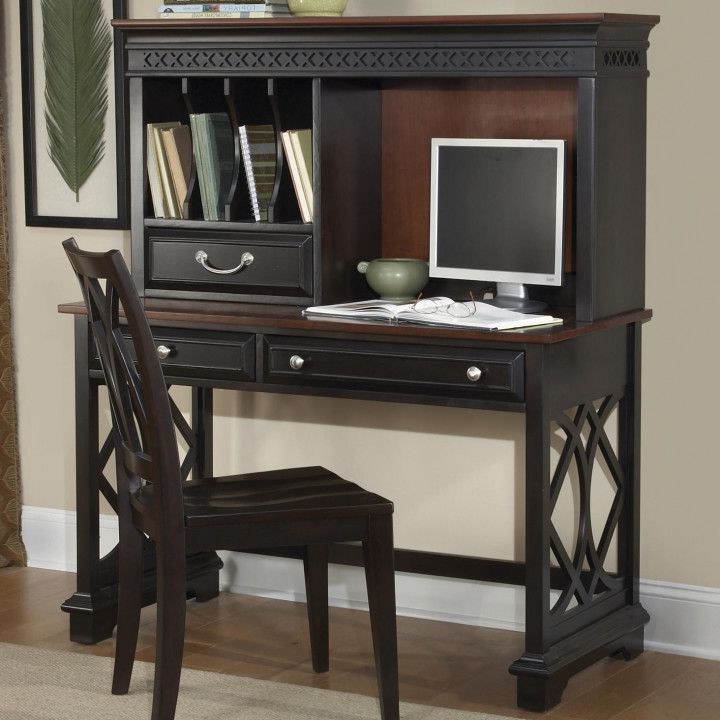 Most Current Farmhouse Black And Russet Wood Laptop Desks Inside Small Black Writing Desk – Home Designing (View 5 of 15)