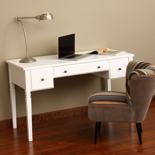 Most Current Off White 3 Drawer Desks For Cami White 3 Drawer Writing Desk (View 15 of 15)