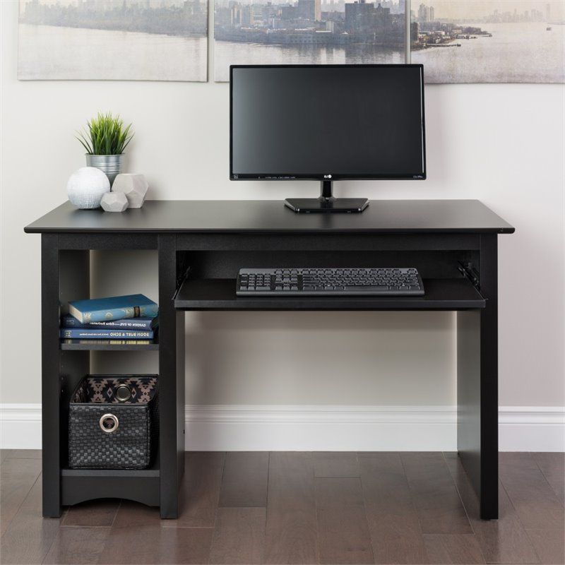Most Current Small Wood Laminate Computer Desk In Black – Bdd 2948 Pertaining To Elm Wood Black Desks (View 12 of 15)