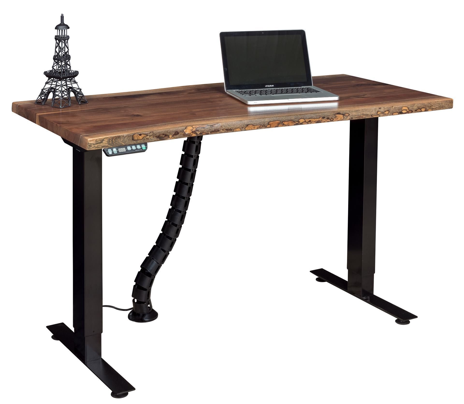 Most Popular Adjustable Amish Standing Desk With Optional Live Edge Top Throughout Walnut Adjustable Stand Up Desks (View 1 of 15)