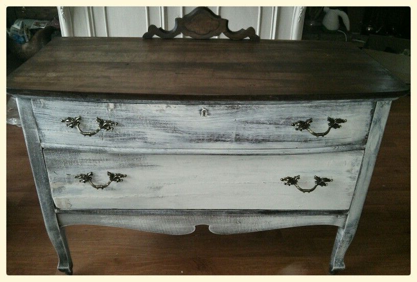 Most Popular Brushed Antique Gray 2 Drawer Wood Desks In Grey, Dry Brushed, Antique Dresser (View 15 of 15)