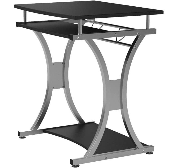 Most Popular Compact Desk For Pc With Removable Tray, Black Graphite – Computer Regarding Graphite Convertible Desks With Keyboard Shelf (View 12 of 15)